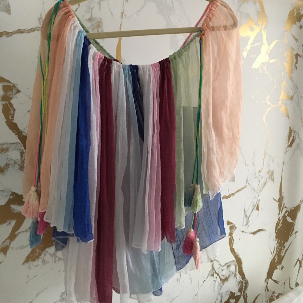 Multi color blouse with tassels - Picture 2 of 3